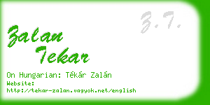 zalan tekar business card